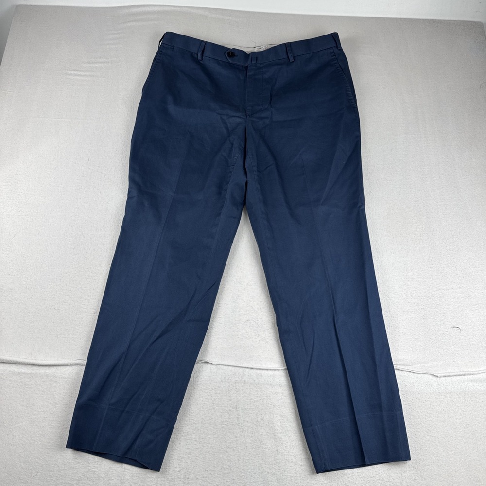 Isaia Napoli Mens Blue Chino Pants fits 35*28 cotton Preppy Quiet Luxury office